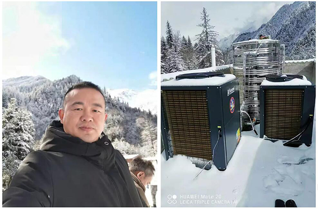  海拔3000米以上，這里熱泵與白雪相輝映